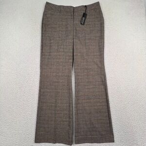 NWT Express Editor Flare Leg Trouser Women's 10 Low Rise Stretch Plaid‎ Flannel